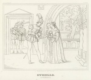 Otelo, Acto III, Escena 3 (grabado) de Friedrich August Moritz Retzsch