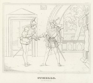 Otelo, Acto III, Escena 3 (grabado) de Friedrich August Moritz Retzsch