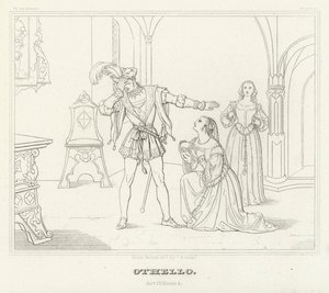 Otelo, Acto IV, Escena 2 (grabado) de Friedrich August Moritz Retzsch