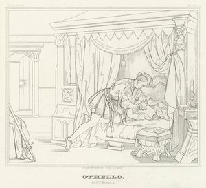 Otelo, Acto V, Escena 2 (grabado) de Friedrich August Moritz Retzsch