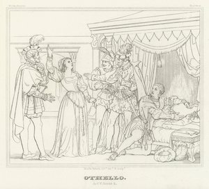 Otelo, Acto V, Escena 2 (grabado) de Friedrich August Moritz Retzsch