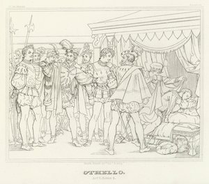 Otelo, Acto V, Escena 2 (grabado) de Friedrich August Moritz Retzsch