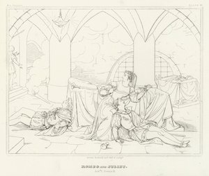 Romeo y Julieta, Acto V, Escena 3 de Friedrich August Moritz Retzsch