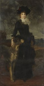 Mina Kaulbach con Dogge de Friedrich August von Kaulbach