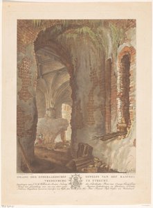 Vista de la bóveda subterránea del castillo de Vredenburg en Utrecht de Friedrich Christoph Dietrich