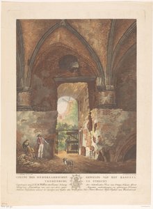 Vista desde la bóveda subterránea del castillo de Vredenburg en Utrecht de Friedrich Christoph Dietrich