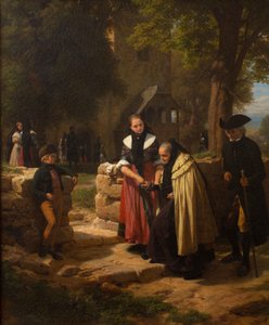 Delante de la iglesia. de Friedrich Eduard Meyerheim