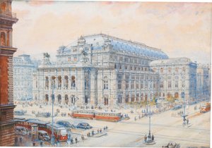 Vista de la Ópera Estatal de Viena de Friedrich Frank