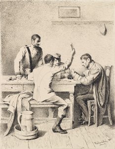 Soldados jugando a las cartas de Friedrich Friedländer Ritter von Malheim