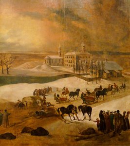 Vista invernal del castillo de Poltsamaa (detalle), 1793 de Friedrich Hartmann Barisien