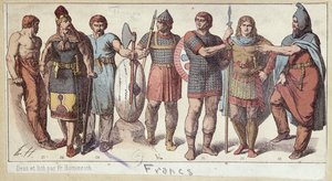 Trajes de soldados francos, c.1880 de Friedrich Hottenroth