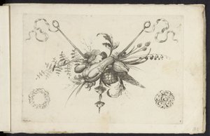 Festival con flores, bladeren y vruchten Diferentes nuevos adornos de flores y frutas (título de la serie) de Friedrich Jacob Morisson