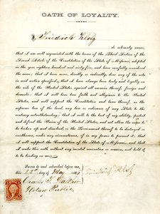 Juramento de lealtad de Friedrich Klotz de Missouri, Condado de St. Louis de Friedrich Klotz