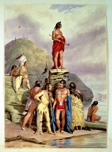 Grupo de indios en la orilla de un río, 1854 de Friedrich Kurz