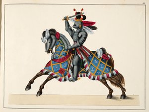 Un caballero en un torneo, lámina de 