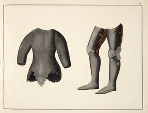 Armadura, lámina de Una historia del desarrollo y costumbres de la caballería, por Dr. Franz Kottenkamp, publicado por Carl Hoffmann, 1842 de Friedrich Martin von Reibisch