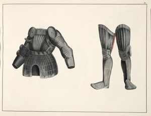 Armadura, lámina de Una historia del desarrollo y costumbres de la caballería, por Dr. Franz Kottenkamp, publicado por Carl Hoffmann, 1842 de Friedrich Martin von Reibisch