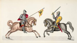 Dos caballeros en un torneo, lámina de 