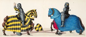 Dos caballeros en un torneo, lámina de 