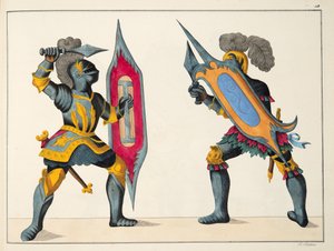 Dos caballeros luchando, lámina de 