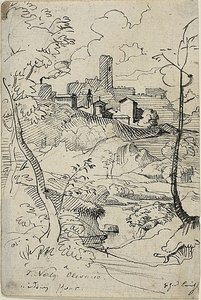 Ciudad italiana con río (anverso); Vista de una ciudad (reverso) de Friedrich Nerly