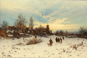 Puesta de sol en invierno de Friedrich Nicolai Joseph Heydendahl