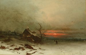 Regresando a casa al atardecer de Friedrich Nicolai Joseph Heydendahl