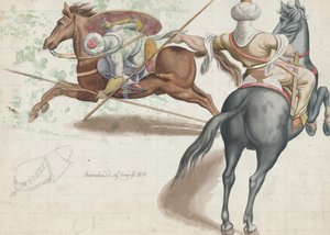 Jinetes luchando de Friedrich Olivier