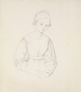 Retrato de la esposa del artista, Nina, c. 1830 (grafito sobre papel) de Friedrich Overbeck