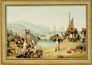 Napoleón I desembarca cerca de Antibes, Francia ... (acuarela)
