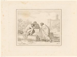 tres jóvenes Escenas de la vida cotidiana en Italia Figura, prese dal vero, ed incise a aqua forte (título de la serie)