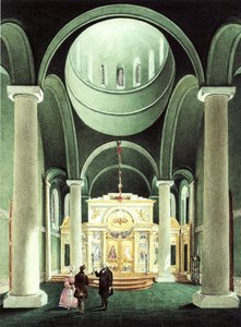 Vista interior de la Iglesia de Alejandro Nevski en Potsdam de Friedrich Wilhelm Klose