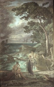 Llegada de Odiseo a la ninfa Calipso, Escenas de la Odisea de Friedrich the Elder Preller