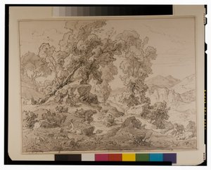 Fauno y ninfa en un paisaje arcádico de Friedrich the Elder Preller