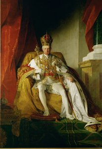 El emperador Francisco I con los hábitos de coronación del Imperio austriaco ... de Friedrich von Amerling