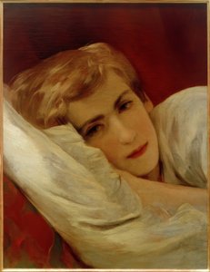 Friedrich (Fritz) Amerling en la cama del hospital