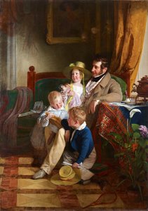 Rudolf von Arthaber y sus hijos Rudolf, Emilie y Gustav de Friedrich von Amerling