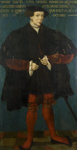 Retrato de Worp van Ropta, magistrado jefe de Dongeradeel Este de Friese School 1542
