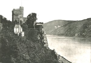 Castillo de Rheinstein en el río Rin, Alemania, 1895