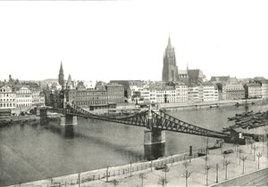 Vista desde Sachsenhausen, Frankfurt, Alemania, 1895