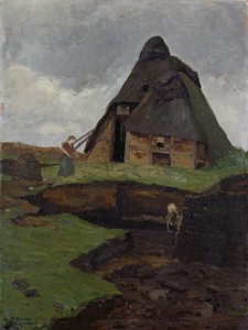 Cabaña de Mire con niño de Fritz Overbeck