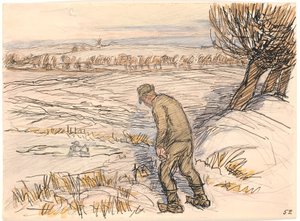 El campesino junto al lago congelado de Fritz Syberg