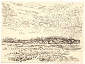 Paisaje con campos de Fritz Syberg