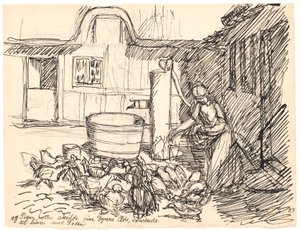 Y la niña, que debía alimentar a los animales... de Fritz Syberg