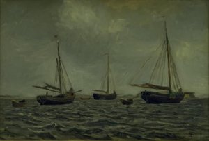 Barcos anclados de Fritz Syberg