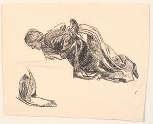 Boceto para la figura de la madre en: Ahí tienes tus ojos, dijo la Muerte... de Fritz Syberg