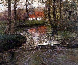 Edificio junto al Río de Fritz Thaulow