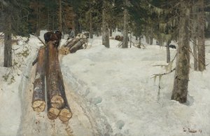 Conducción de madera de Fritz Thaulow