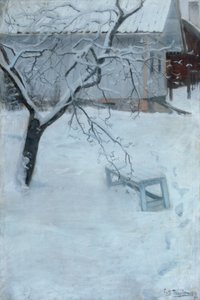 En febrero (granja Vinderen) de Fritz Thaulow