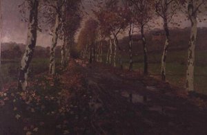 La avenida de los abedules plateados de Fritz Thaulow